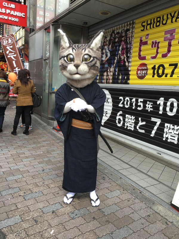 【渋谷ハロウィンおもしろ仮装画像】2015渋谷ハロウィンで見かけた猫侍(笑)helloween_0072