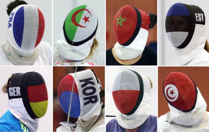 各国のフェンシング国旗マスク