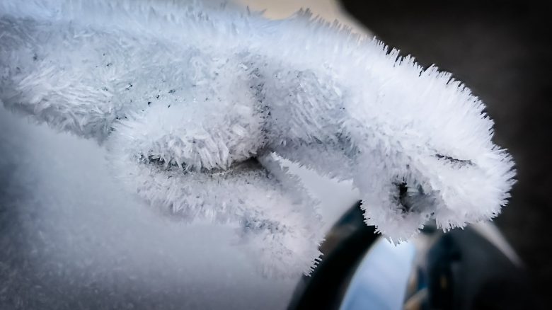氷漬け！ 車ジャガーのエンブレムが霜でモフモフになる（笑）