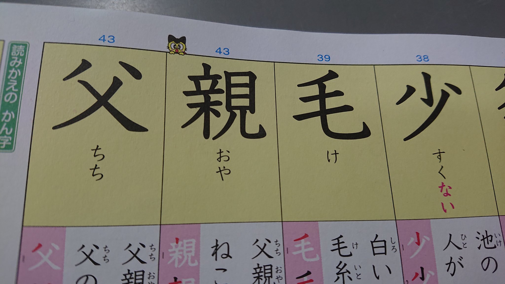 子どもの漢字練習帳のおもしろい漢字の並び 笑