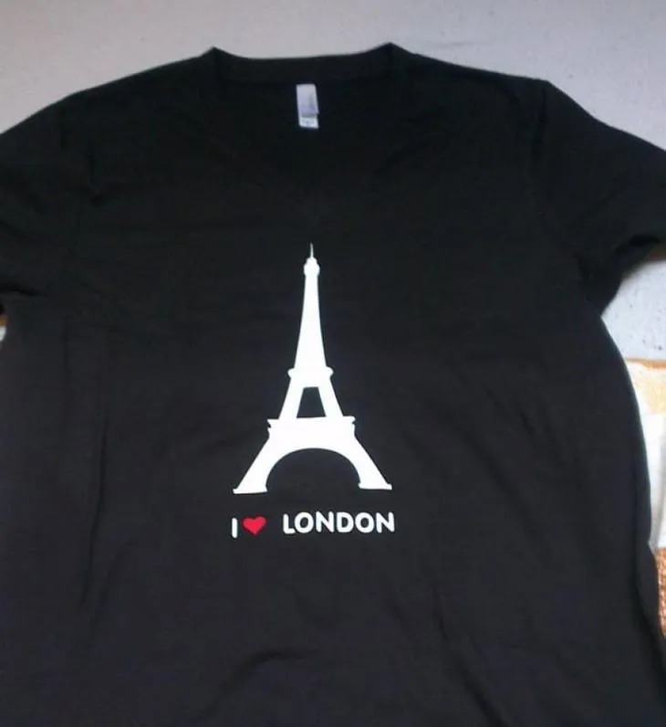 【英語Tシャツおもしろ画像】「I♡LONDON」と書かれた、なにかおかしなTシャツ（笑）